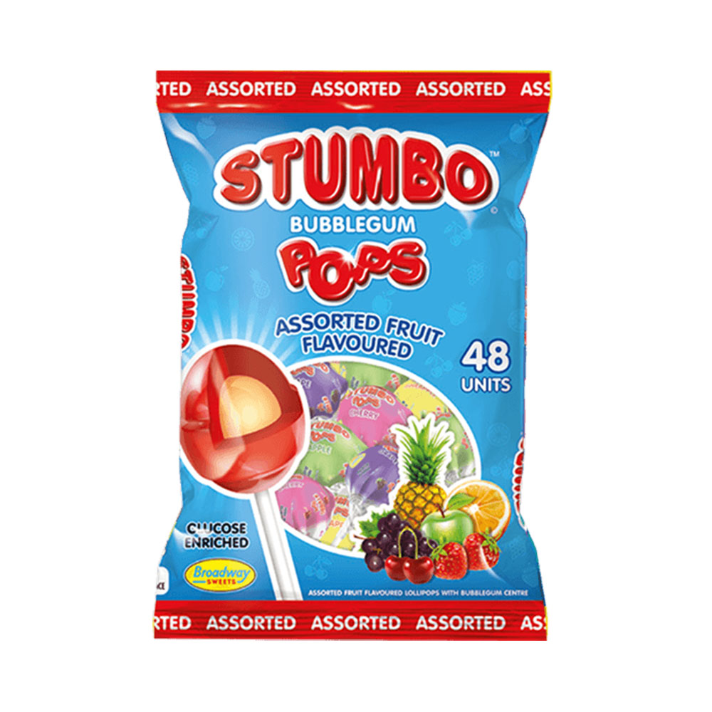 Stumbo Lollipop 48 s Assorted Fruit Sweet Zania Stumbo Lollipop 48 s Assorted Fruit Sweet Zania